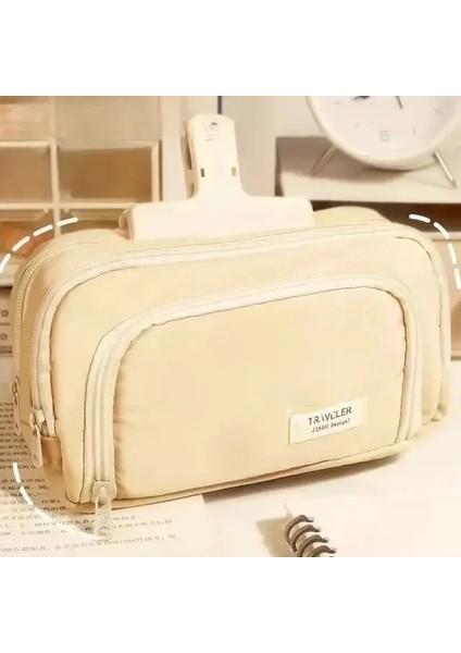 3 Katmanlar Büyük Kapasiteli Kalem Torbası Estetik Kalem Kasa Büyük Kırtasiye Çantası Fermuarlı Kalem Çantası Çocuklar Kalem Çantası Okul Malzemeleri (Yurt Dışından)