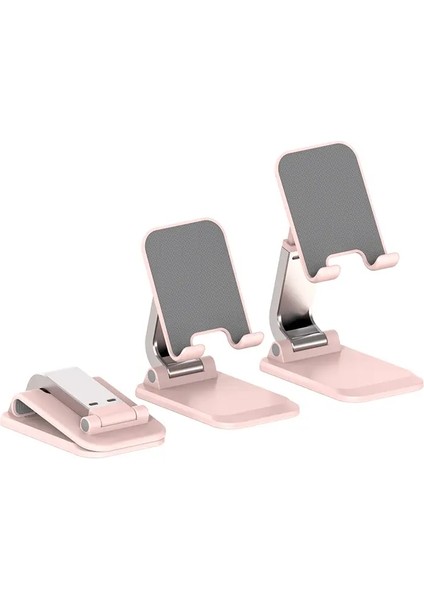 Taşınabilir Masaüstü Telefon Tutucusu Cep Telefonu / Tablet Rengi Kullanımını Ayarlamak Için Katlanabilir ve Genişletilebilir: Pembe Q7 (Yurt Dışından)