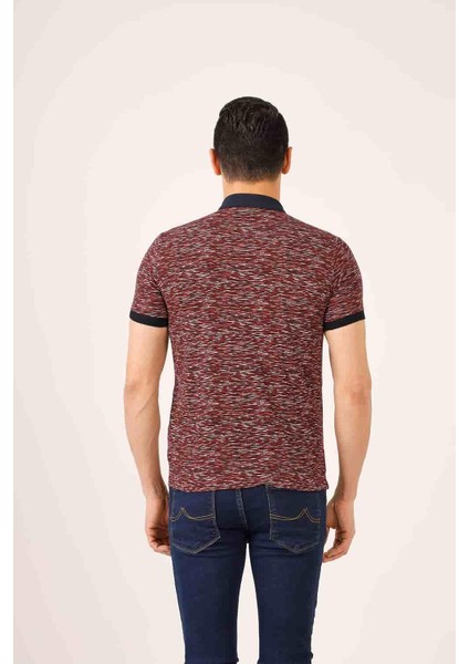 Bordo Erkek Regular Fit Desenli Polo Yaka T-shirt - 70026 fırsatları