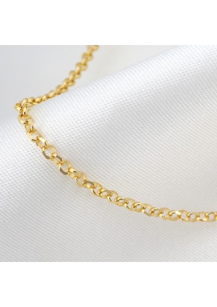 14 Ayar Yıldız Kesim Doç Zincir Kolye 48 cm 3,4 Gram