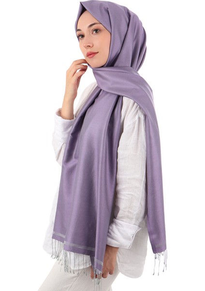 Lavanta Gri Çift Taraflı Ipek Şal