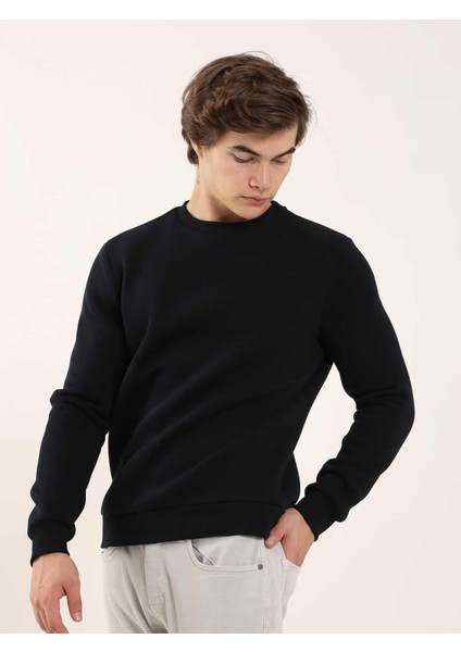 Lacivert Erkek Regular Fit Bisiklet Yaka Sweatshirt fiyatları