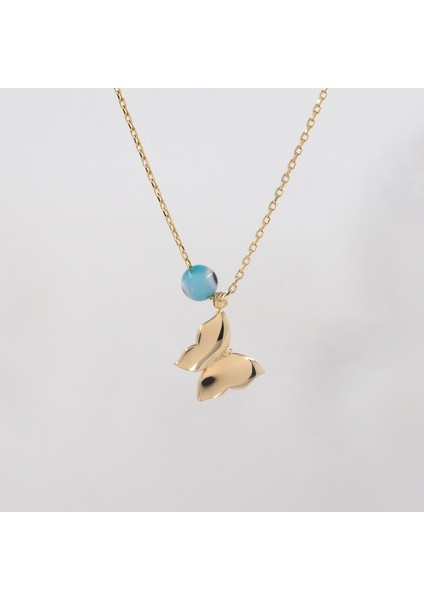 Minimalist Kelebek Kolye Nazar Boncuklu fırsatları