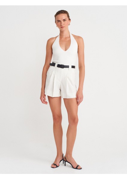 10794 Halter V Yaka Basıc Bluz-Beyaz fırsatları