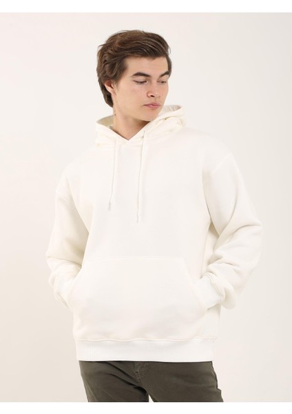 Ekru Erkek Regular Fit Kapüşonlu Sweatshirt fiyatları