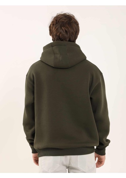 Haki Erkek Regular Fit Kapüşonlu Sweatshirt indirimleri