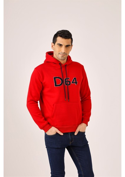 Kırmızı Erkek Regular Fit Kapüşonlu Sweatshirt modelleri