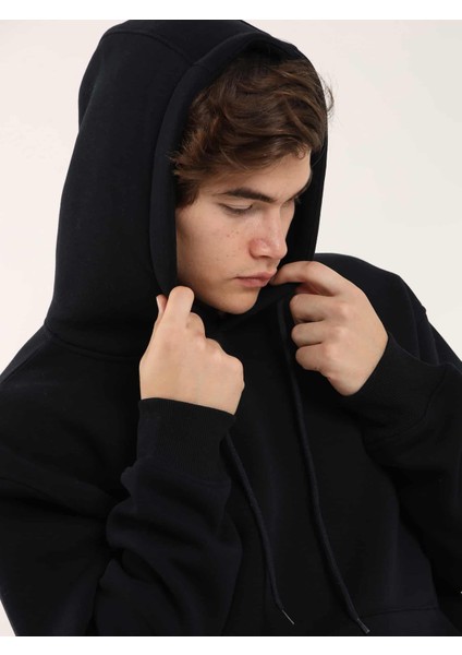 Lacivert Erkek Regular Fit Kapüşonlu Sweatshirt fırsatları