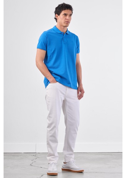 Saks Polo Yaka Pamuklu Düz Renk Slim Fit Erkek T-shirt fiyatları