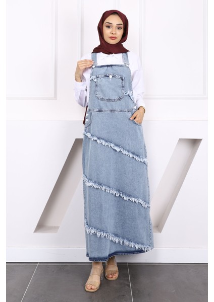 Mavi Püskül Detaylı Cepli Kot Jile fiyatları