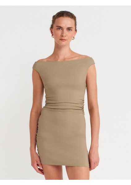 91462 Bardot Mini Elbise-Çağla