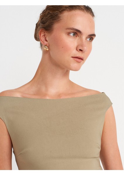 91462 Bardot Mini Elbise-Çağla modelleri