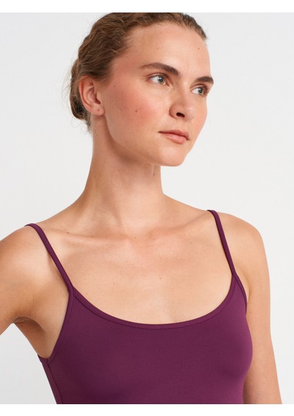 20901 Ince Askılı Poliamid Top-Mor modelleri