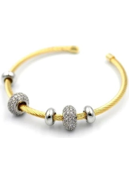 Taşlı Bilezik - Altın