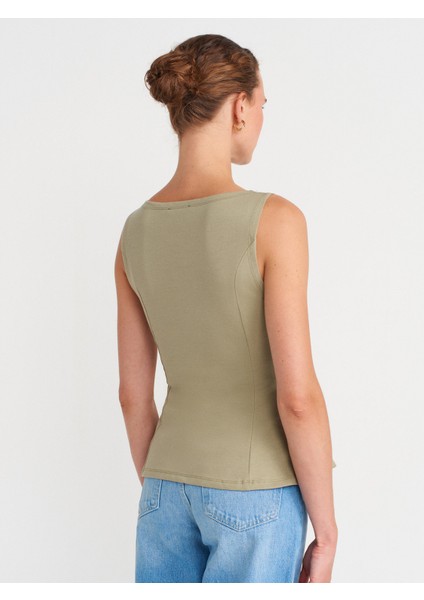 21001 Kayık Yaka Peplum Top-Çağla fiyatları