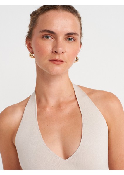 10794 Halter V Yaka Basıc Bluz-Taş modelleri