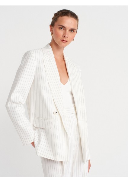 60767 Blazer Ceket-Beyaz