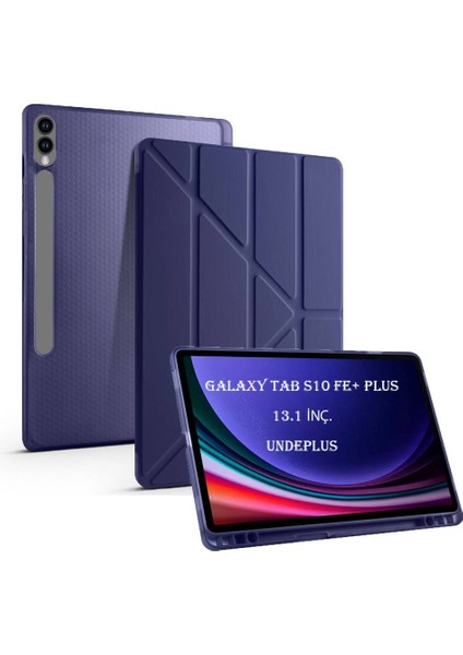 Samsung Galaxy Tab S10 Fe+ Plus Kılıf Kalem Bölmeli Trifolding Case X620 X626