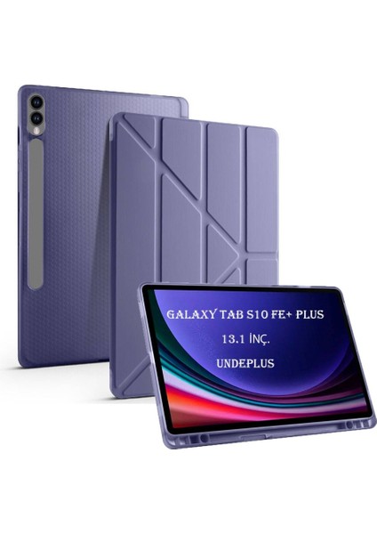 Samsung Galaxy Tab S10 Fe+ Plus Kılıf Kalem Bölmeli Trifolding Case X620 X626