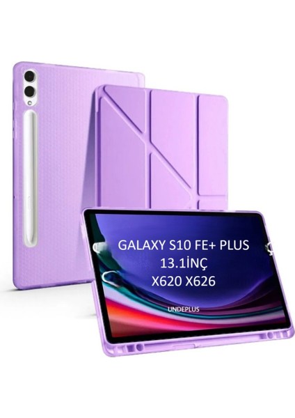 Samsung Galaxy Tab S10 Fe+ Plus Kılıf Kalem Bölmeli Trifolding Case X620 X626