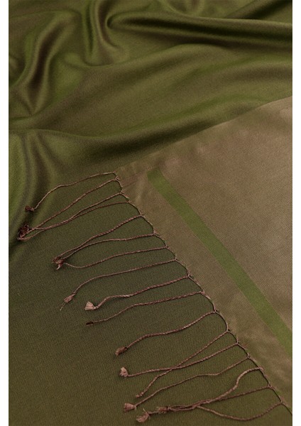 Haki Vizon Çift Taraflı Ipek Şal indirimleri