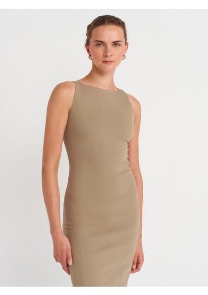 91099 Vücuda Oturan Midi Elbise-Çağla fırsatları