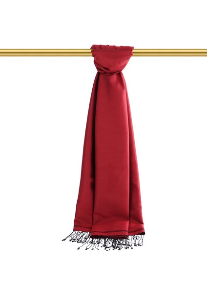 Bordo Siyah Çift Taraflı Ipek Şal fiyatları