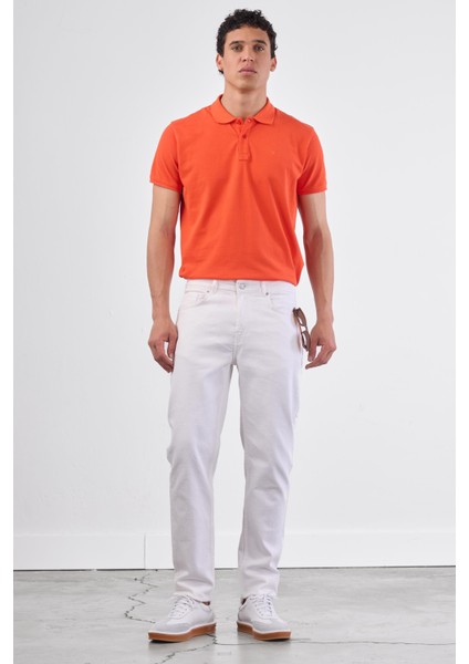 Kırmızı Polo Yaka Pamuklu Düz Renk Slim Fit Erkek T-shirt fiyatları