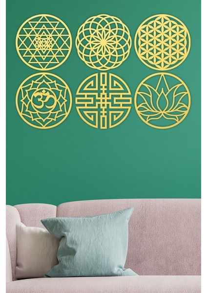 6'lı Sacret Geometri Seti, Duvar Dekoru Tablo, Şık ve Modern Tasarım modelleri