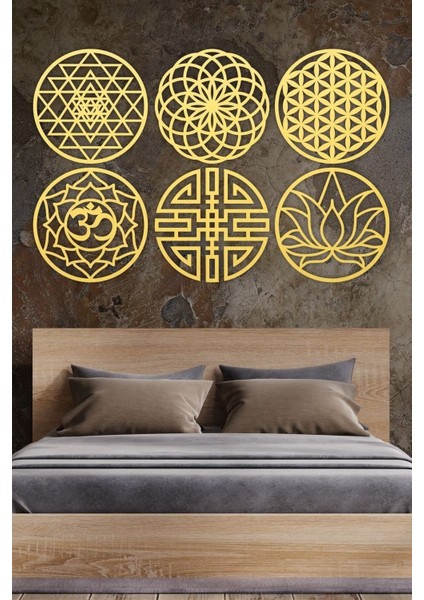 6'lı Sacret Geometri Seti, Duvar Dekoru Tablo, Şık ve Modern Tasarım fırsatları