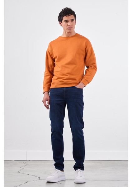 Kiremit Bisiklet Yaka Regular Fit Erkek Sweatshirt modelleri