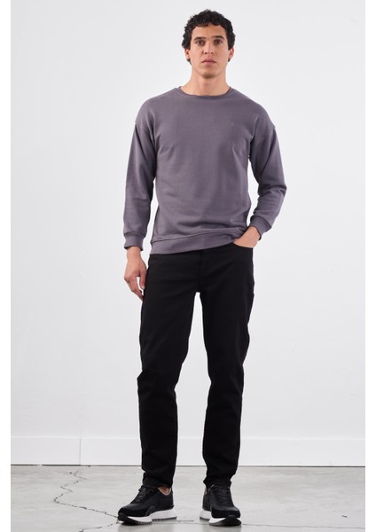 Antrasit Bisiklet Yaka Regular Fit Erkek Sweatshirt modelleri