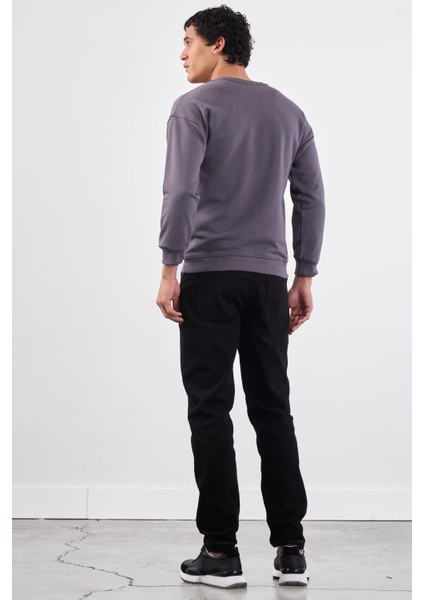 Antrasit Bisiklet Yaka Regular Fit Erkek Sweatshirt fırsatları