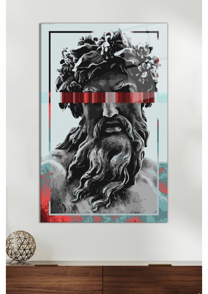 Zeus Heykeli Soyut Cam Tablo, Modern Ev ve Ofis Dekoru, Hediyelik Duvar Dekorasyonu, Kırılmaz Cam