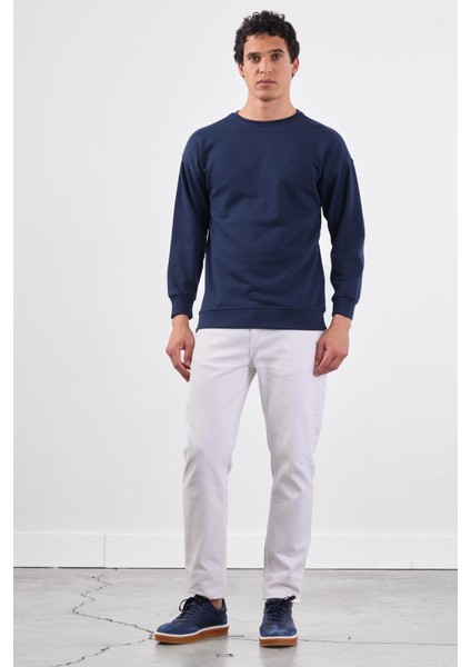 Lacivert Bisiklet Yaka Regular Fit Erkek Sweatshirt fiyatları