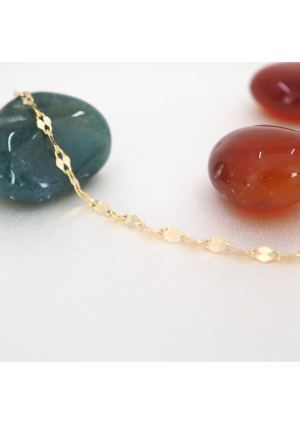 Çift Pullu Altın Zincir Kolye 48 cm 1,95 Gram