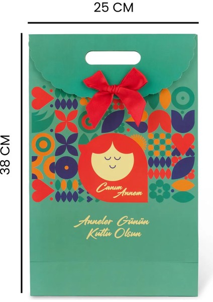 Deco Anneler Günü Desenli Fiyonk Çanta - Renkli - 38 cm indirimleri