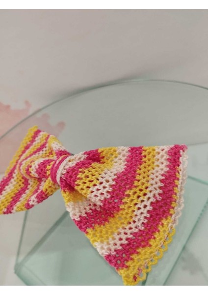 Örgü Fiyonk Toka - Sarı & Pembe - Organik & El Yapımı fiyatları