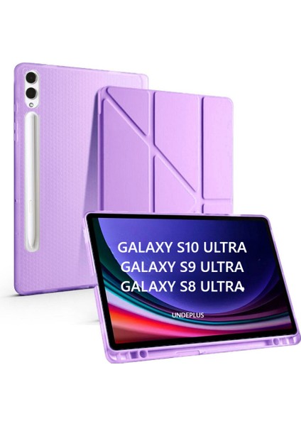 Samsung Galaxy Tab S10/S9/S8 Ultra 14.6inç Kılıf Kalem Bölmeli Trifolding Case X900-10-20