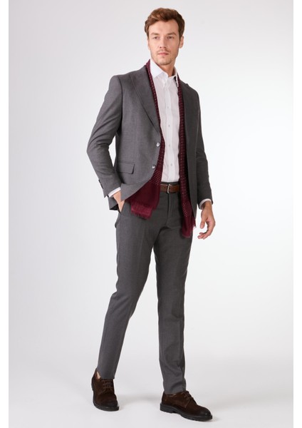 Koyu Gri Erkek Regular Fit Düz Mono Yaka Takım Elbise - 106912 modelleri