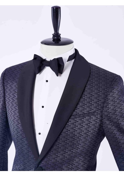 Siyah Erkek Slim Fit Jakarlı Saten Çıkma Şal Yaka Smokin Takım fiyatları