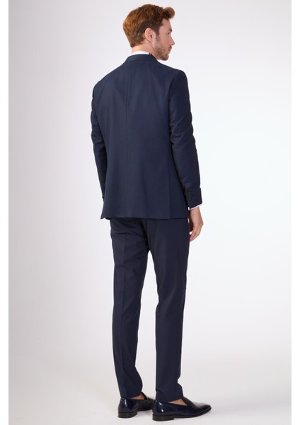 Lacivert Erkek Modern Fit Armürlü Smokin Takım-DU3202414003 fiyatları