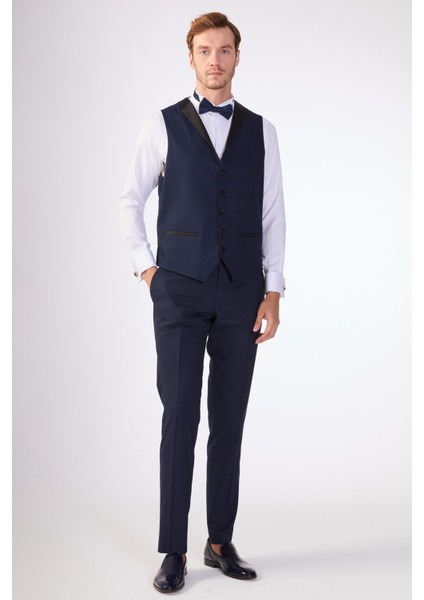 Lacivert Erkek Modern Fit Armürlü Smokin Takım-DU3202414003 fırsatları