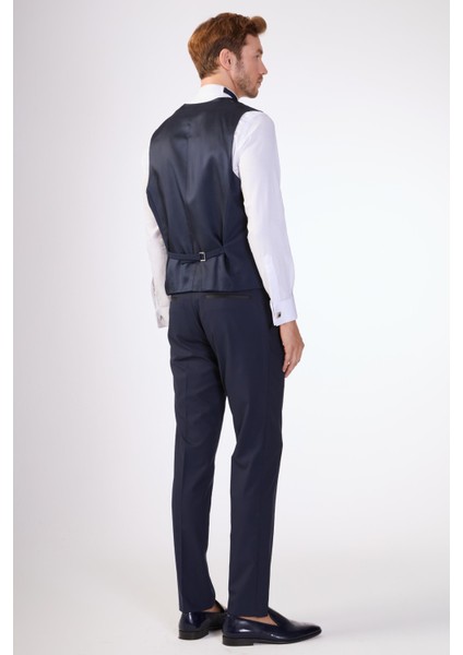 Lacivert Erkek Modern Fit Armürlü Smokin Takım-DU3202414003 indirimleri