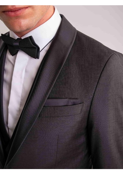 Siyah Erkek Modern Fit Çizgili Smokin Takım-DU3202414005 fiyatları