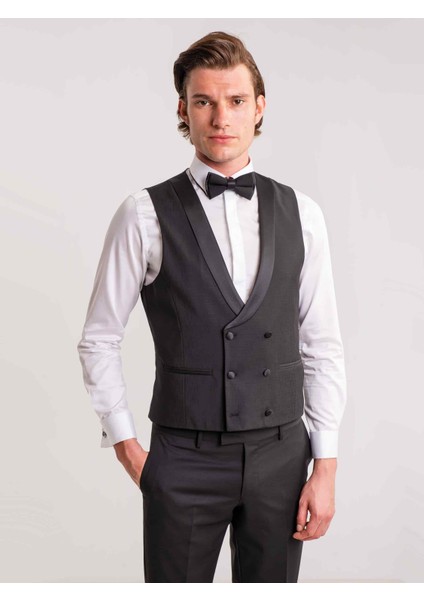 Siyah Erkek Modern Fit Çizgili Smokin Takım-DU3202414005 modelleri