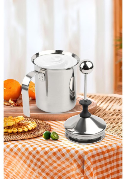304 Çelik 500 ml Manuel Presli Kahve Süt Köpürtme Potu Sütlük Pitcher MT192 fırsatları