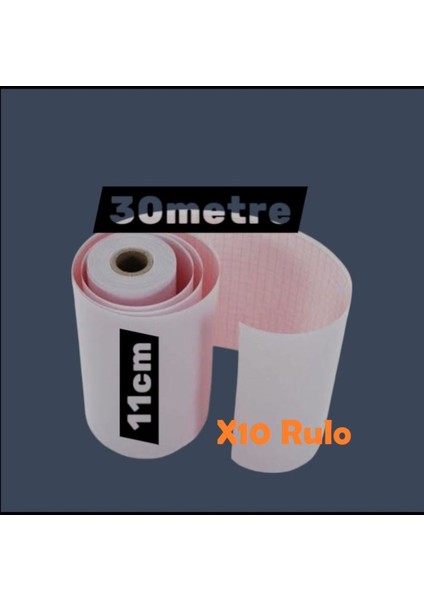 Ecg Ekg Termal Isıya Duyarlı Kalın Gramajlı Ecg Ekg Kağıdı 11CM - 30METRE 10 Adet Rulo