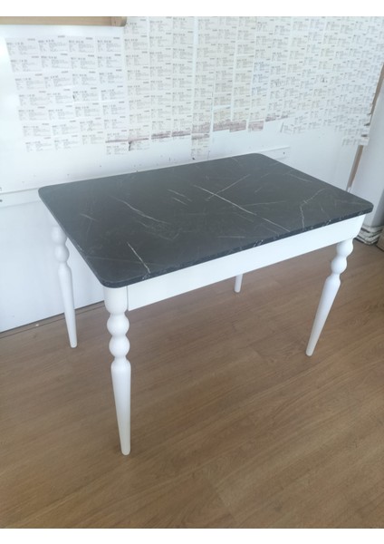 120 x 50 cm Siyah Mermerdesen Sabit Masa