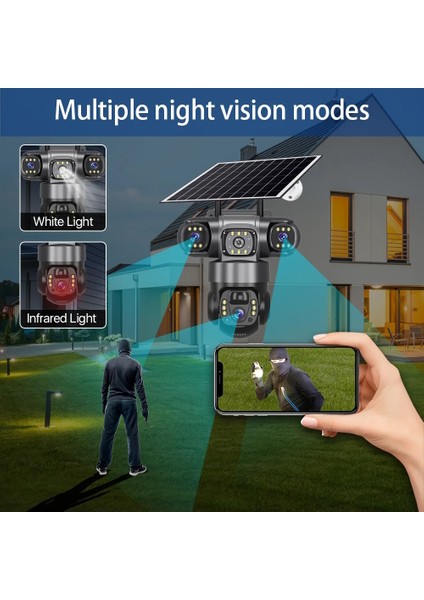 Ultimate Blm-77 6mp (3+3) 2 Kameralı 3 Ekranlı Ultrahd 4g Güneş Enerjili Akıllı Güvenlik Kamerası indirimleri